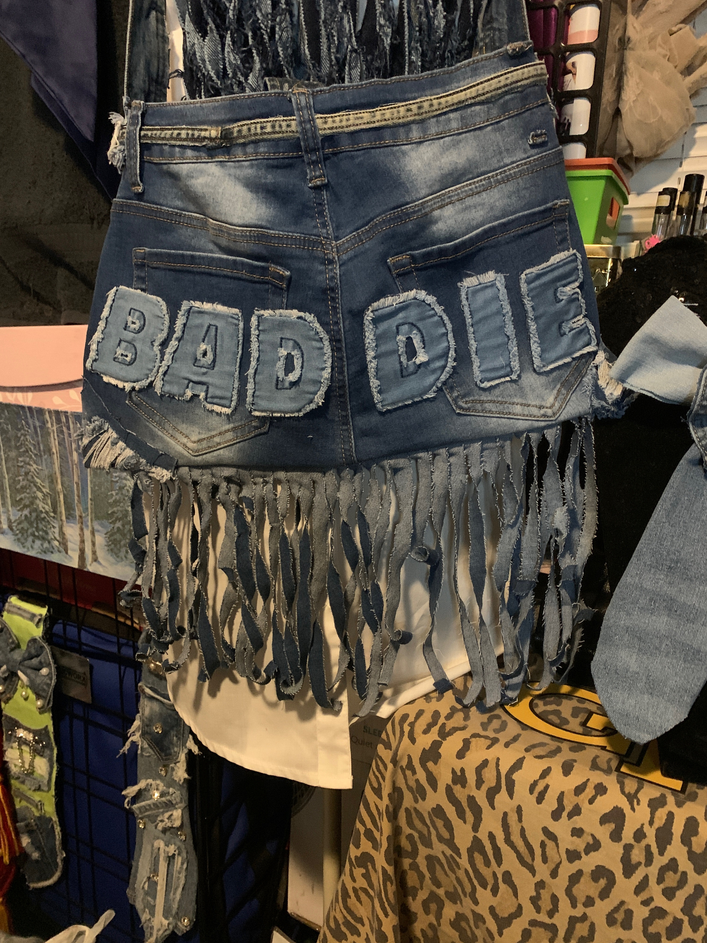 Baddie Fringe Denim Bag