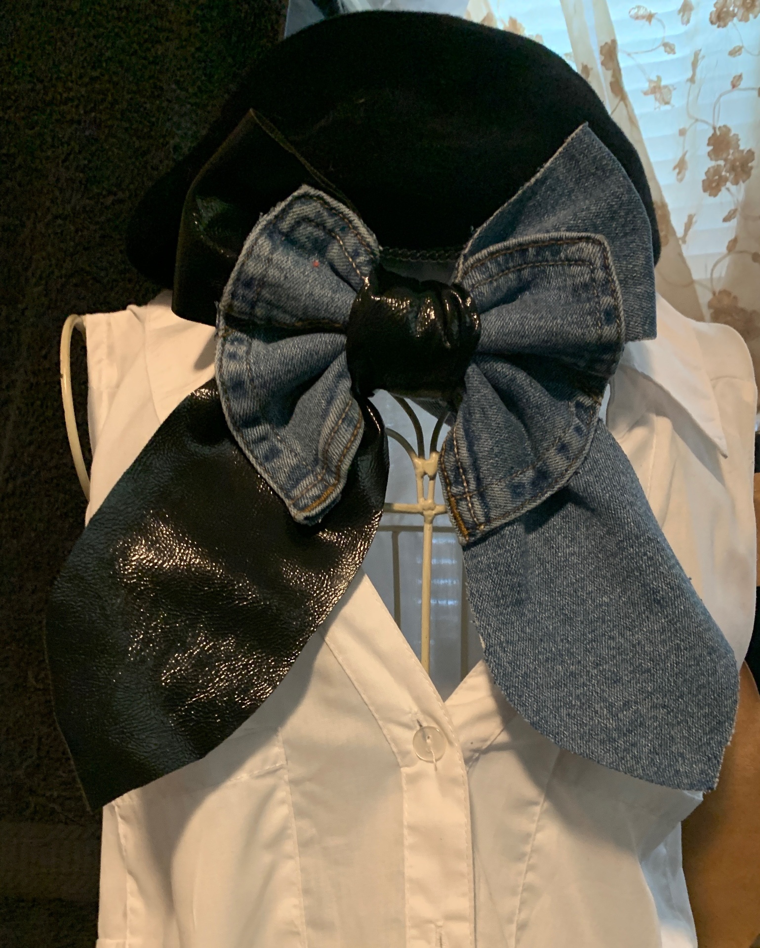 Denim & Noir Bow Set
